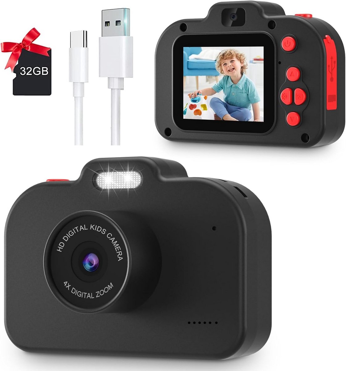 Digitale Camera voor Kinderen (4-10 jaar) - Zwart