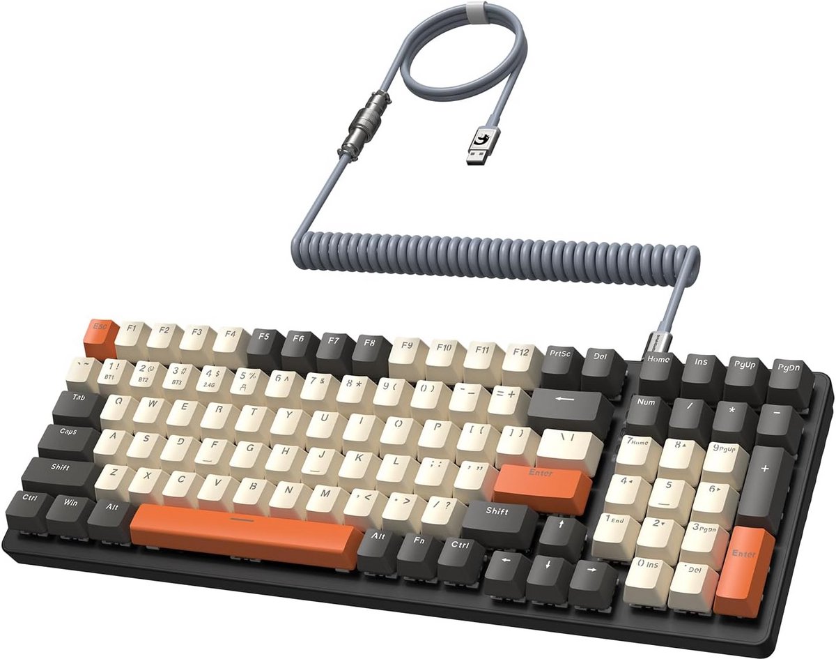 96% Mechanisch Gaming Toetsenbord Hot-swappable met 3 Modi en RGB-Verlichting