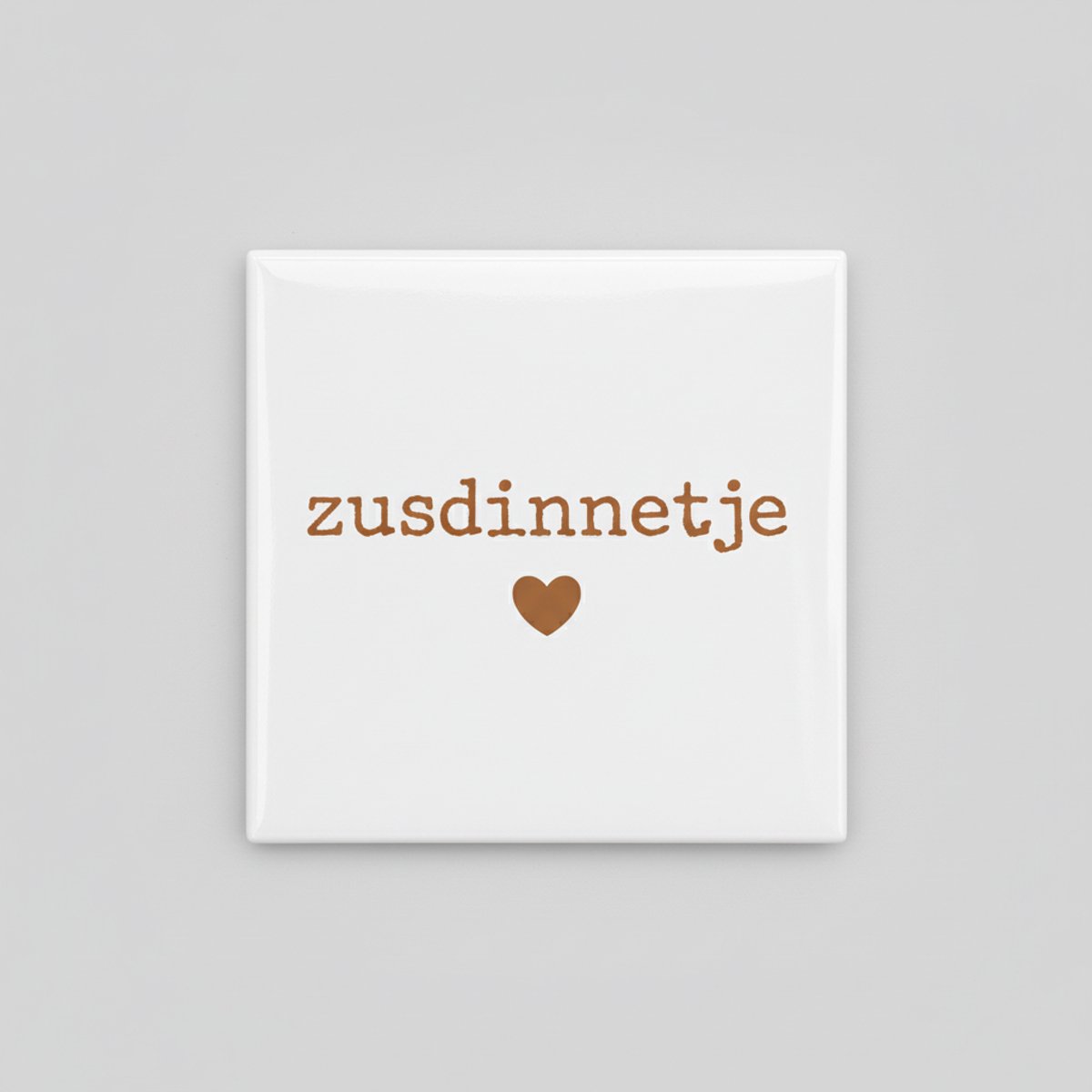 Zusdinnetje Liefde Tegel 15x15 cm – Lieve Zus Quote Keramische Decoratieve Tegel Cadeau