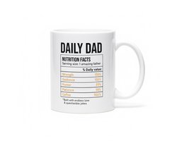 Daily Dad Nutrition Facts Mok 330 ml – Grappige Vader Koffiemok – Beste Papa Cadeau voor Vaderdag & Verjaardag