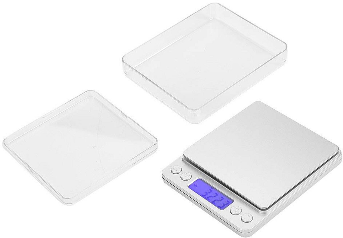 Digitale Precisieweegschaal 500g x 0.01g Edelstaal Keukenweegschaal Mini