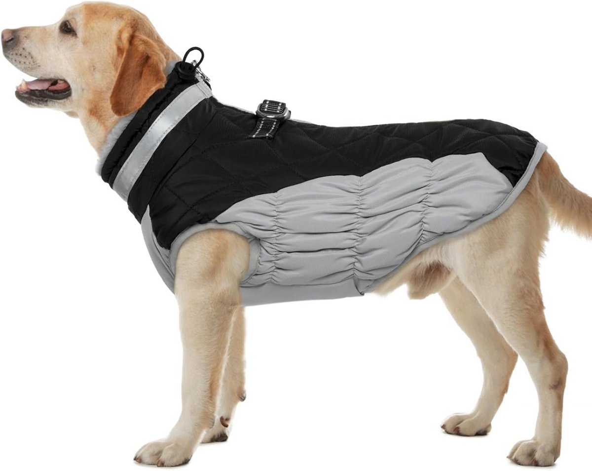Warme Waterdichte Hondenjas met Harnas voor Middelgrote Honden - Reflecterend en Winddicht