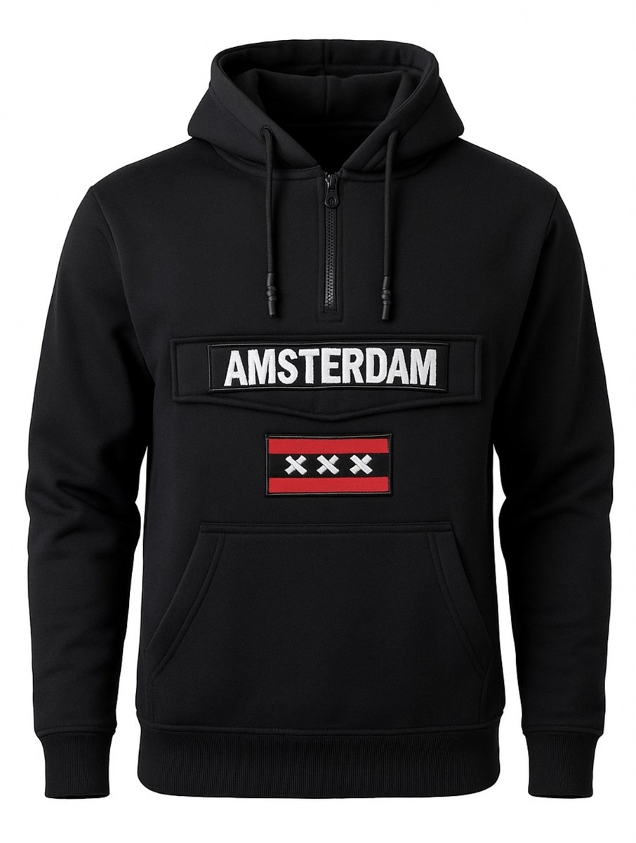 AMSTERDAM CITY ESSENTIALS HOODIE - Zwart - XL