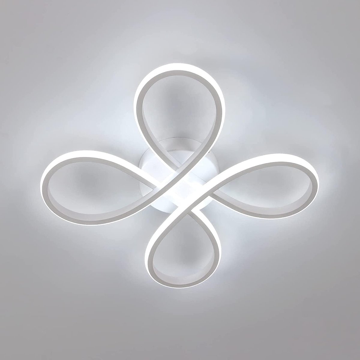 Haobosic Bloemvormige LED - Aluminium Plafondlamp - Wit - 40W - Wit Licht