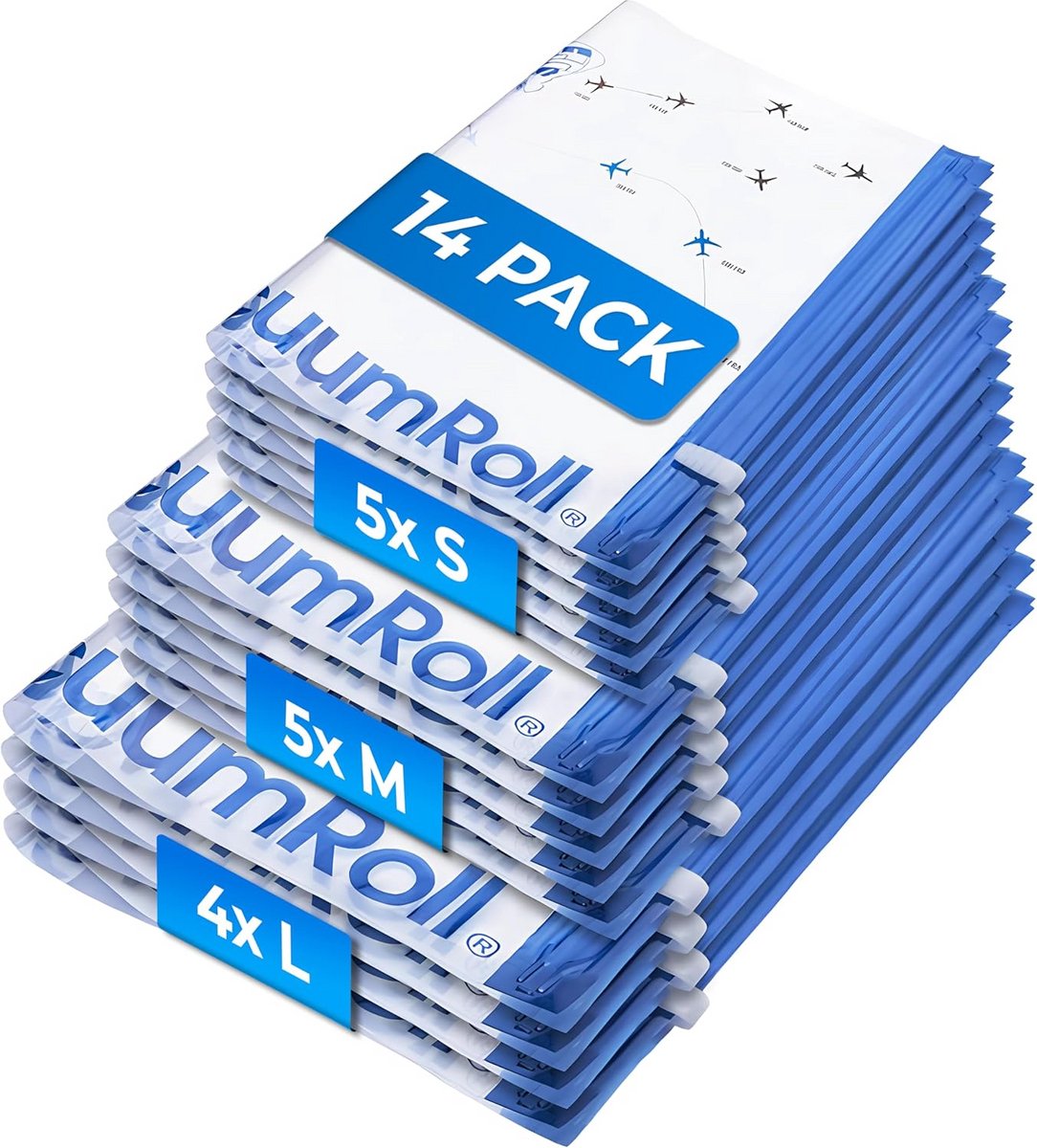 Vacuümzakken voor Reizen - 14 Stuks - Ruimtebesparende Oplossing voor Kleding en Textiel