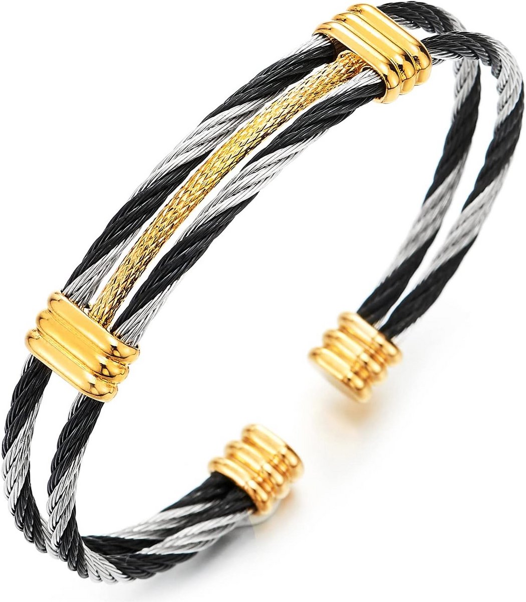 Stijlvolle RVS Elastiche Armband voor Mannen met Verstelbare Hendel