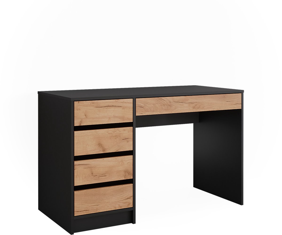Vicco Sherry Bureau – 55 x 120 cm met laden Antraciet/gouden eik Antraciet/Goudkleurig Eiken