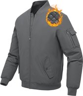 Winddichte Bomberjack voor Heren - Warm Gevoerd Winterjas en Herfstjas met Opstaande Kraag