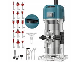 800W houtbewerkingsfrees- en sleuffreesmachine - Freesmachine - graveermachine - elektrische handfreesmachine - 30.000 tpm - 6 snelheidsinstellingen - voor houtbewerking, frezen en sleuven maken