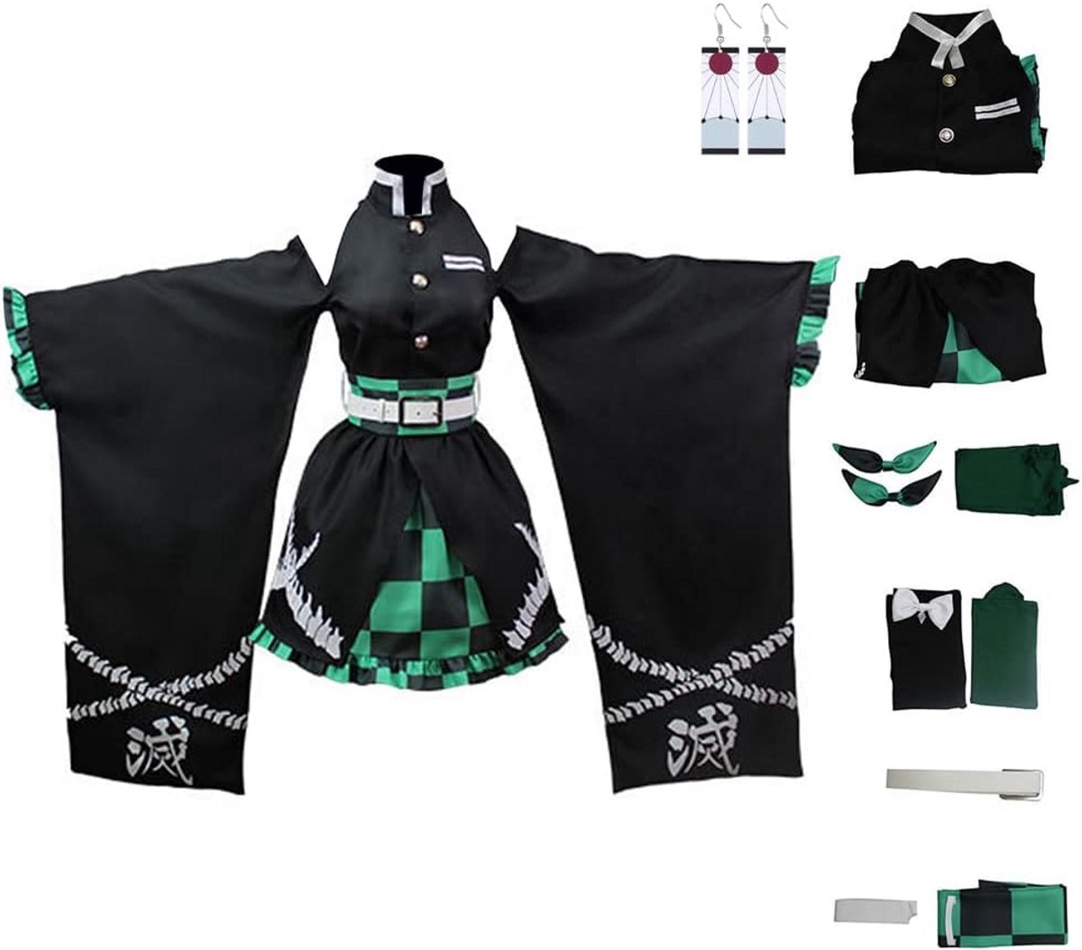 Vrouwen Cosplay Kostuum Kimono Jurk Halloween Schouder Vrij Rok Outfit Volwassenen