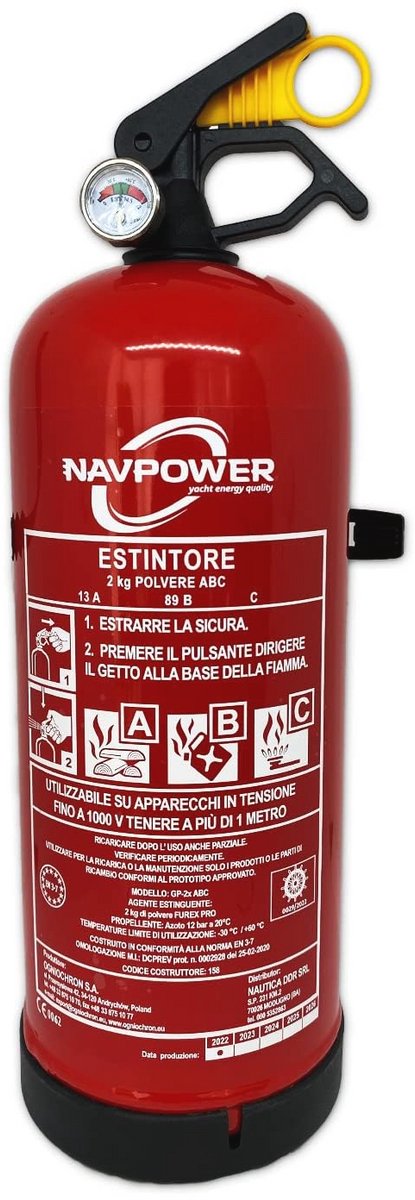 Brandblusser 1 kg - ABC goedgekeurd met houder voor auto, boot, camper, huis en kantoor