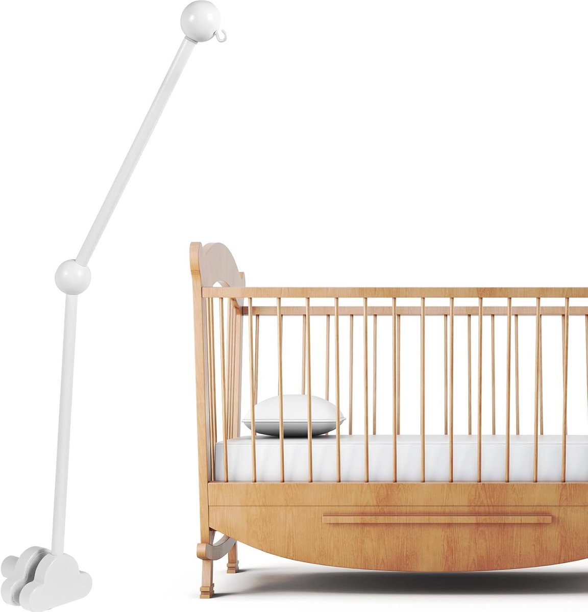 Verstelbare Mobiele Arm voor Babybed - Houten Houder voor Kinderkamer Decoratie