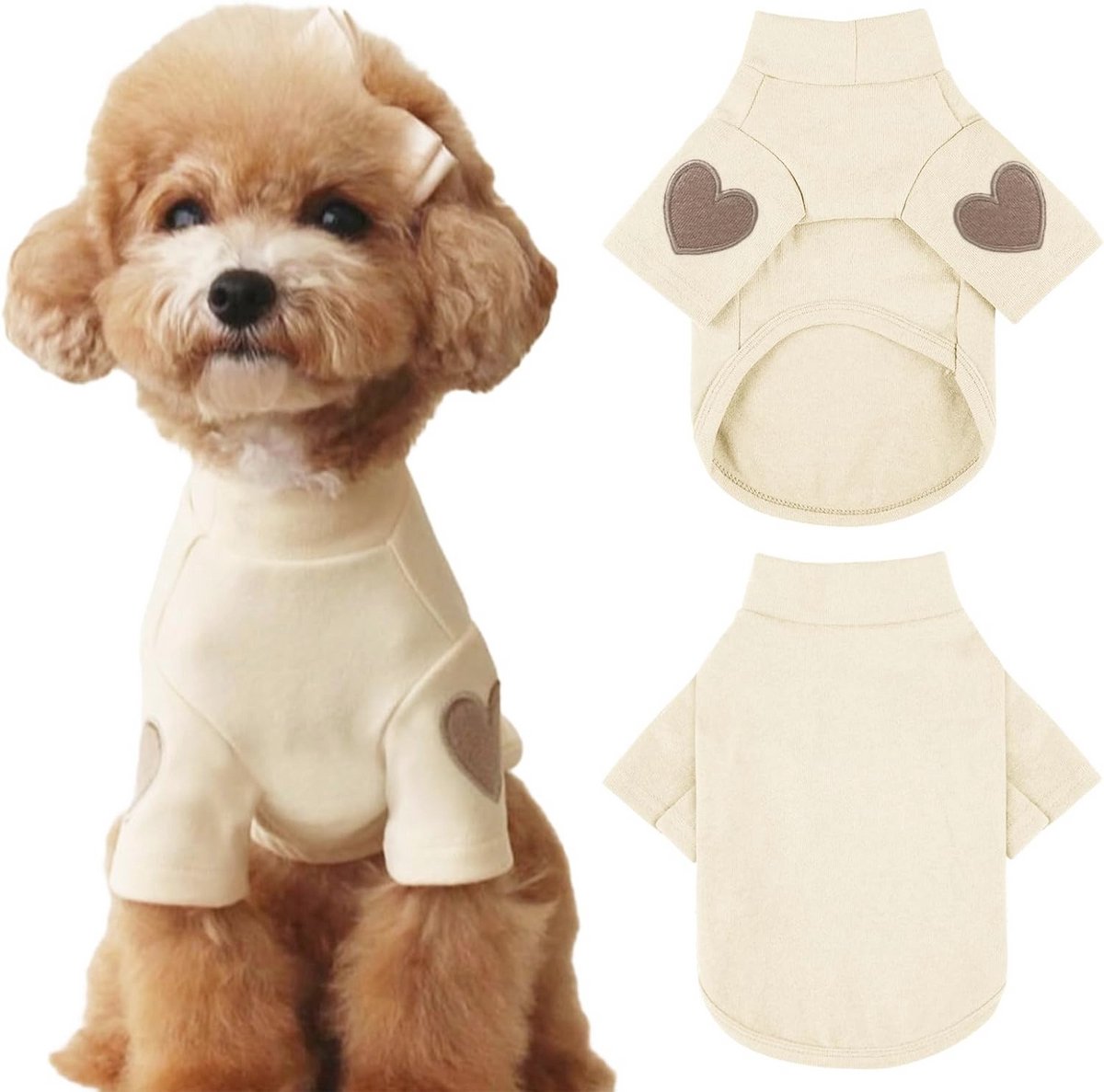Honden Sweatshirt voor Kleine en Middelgrote Honden met Hartpatroon - Comfortabele Dierenkleding