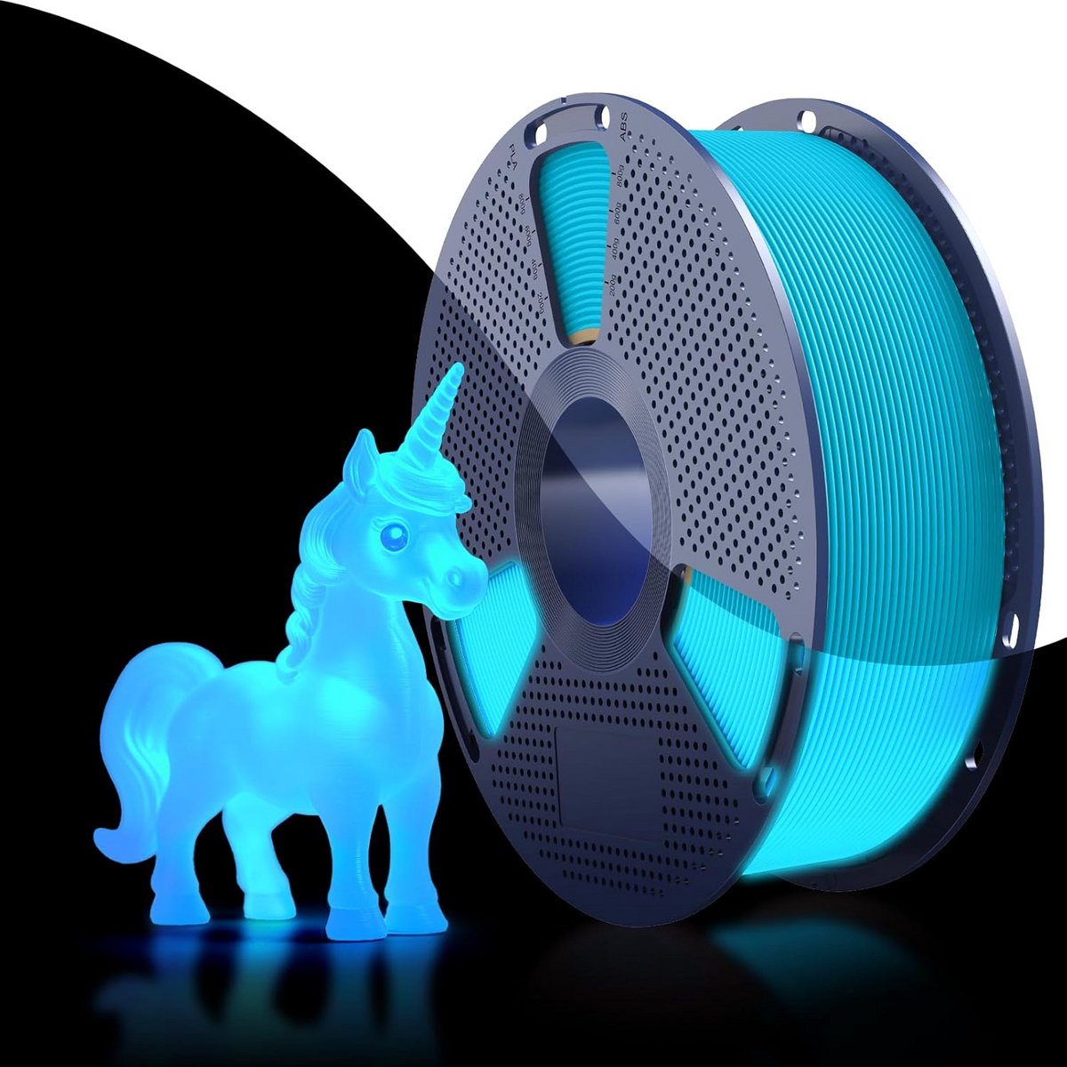 PETG Gloeiend in het Donker Filament 1.75mm Blauw voor 3D-printer - 1kg