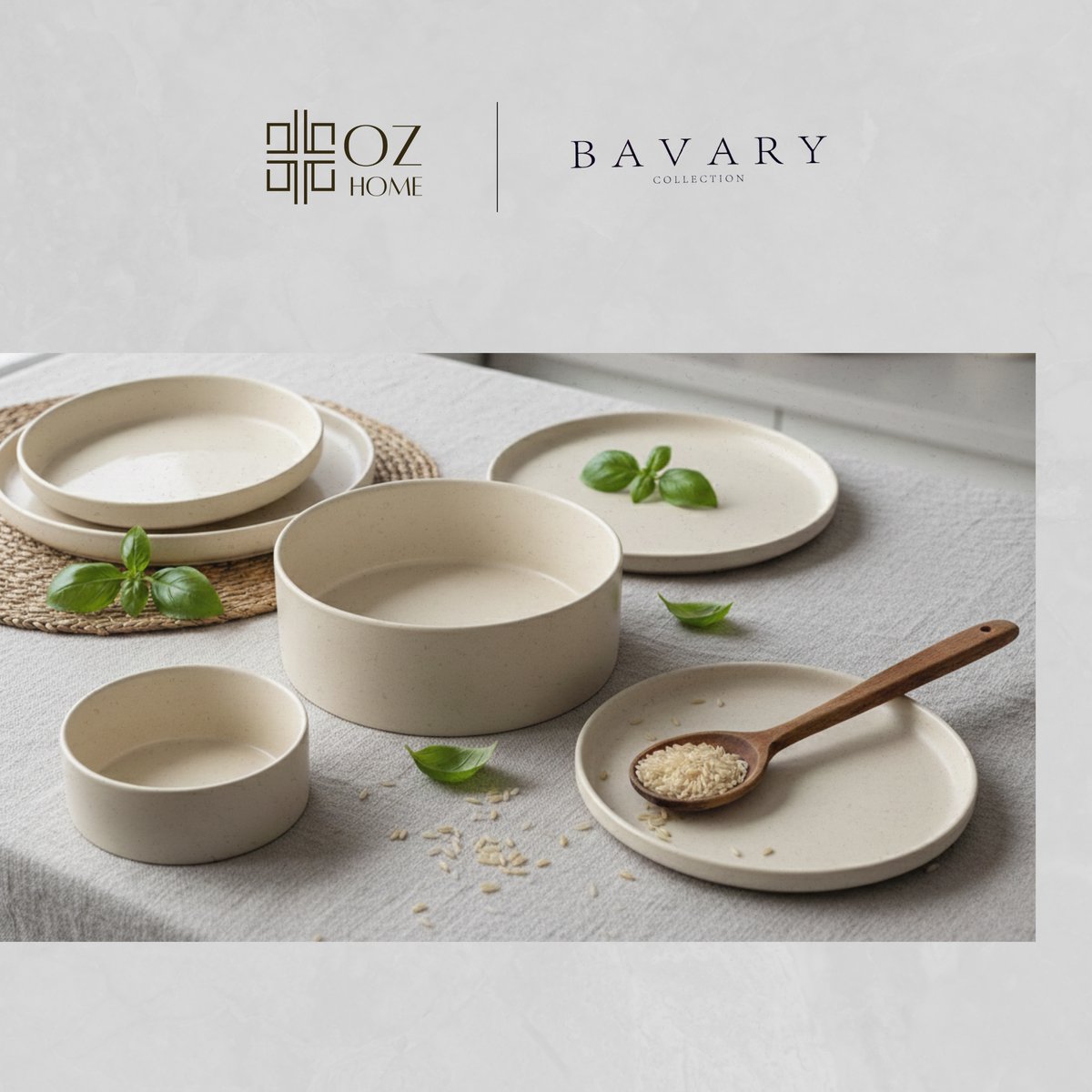 OZ Home Bavary Serviesset 25-delig - Beige Steengoed Keramiek - 6 Persoons - Vaatwasser&Magnetronbestendig - Luxe Granietlook