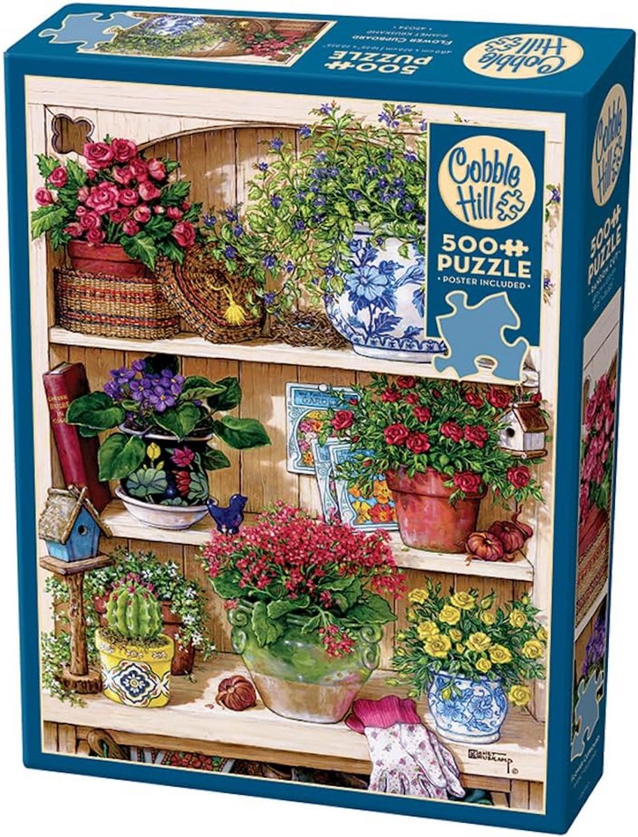 500 Stukjes Puzzel met Bloemenkast Thema en Poster