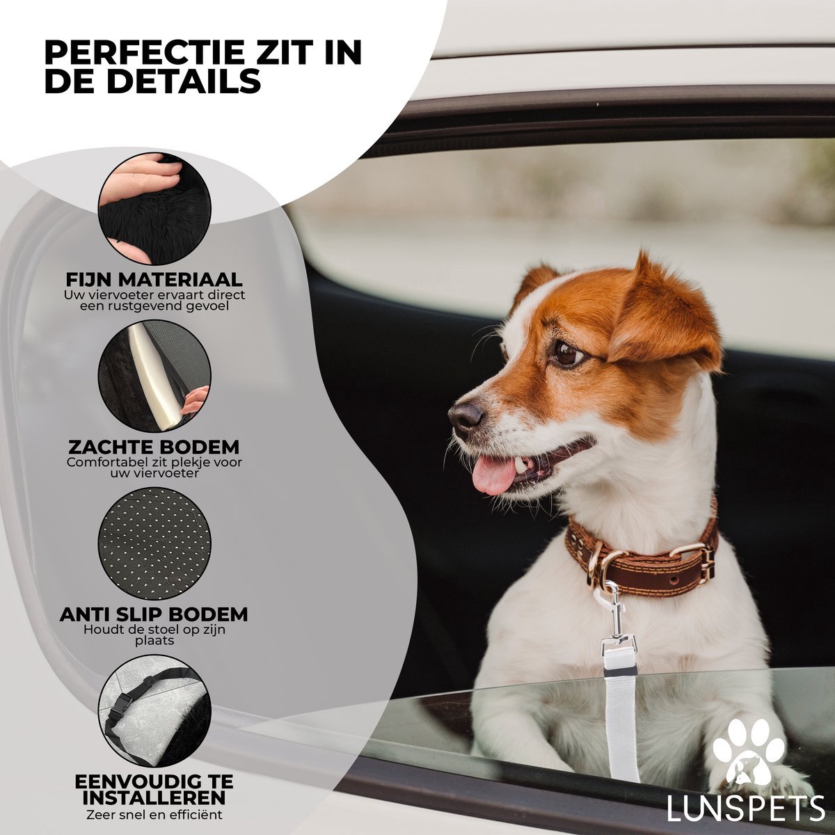 Lunspets - Hondenmand Auto - Zwart thumbnail 6