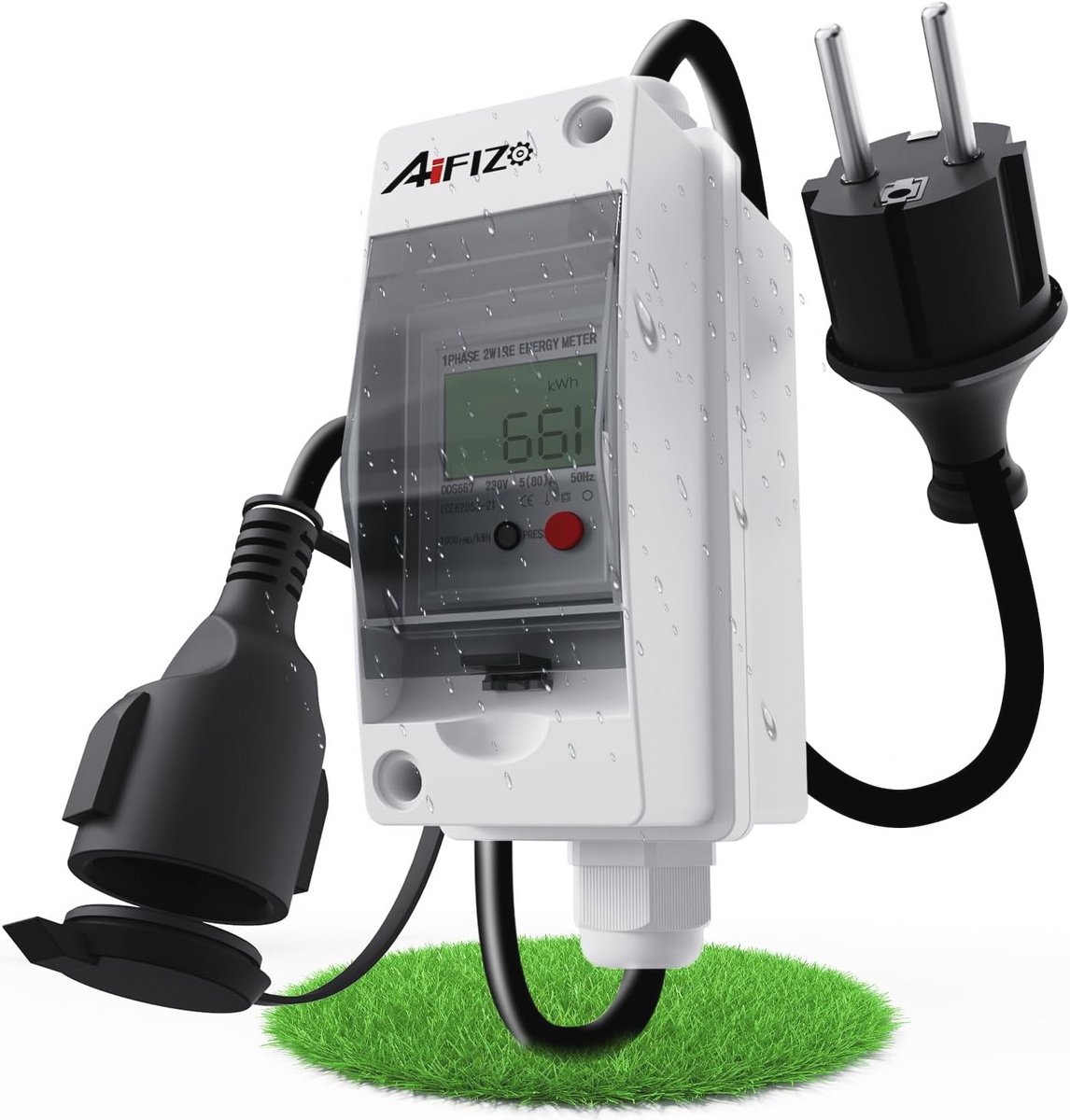 Mobiele Digitale Vermogenmeter 230V - Draagbare KWH Meter voor Motorhomes en Huishoudens