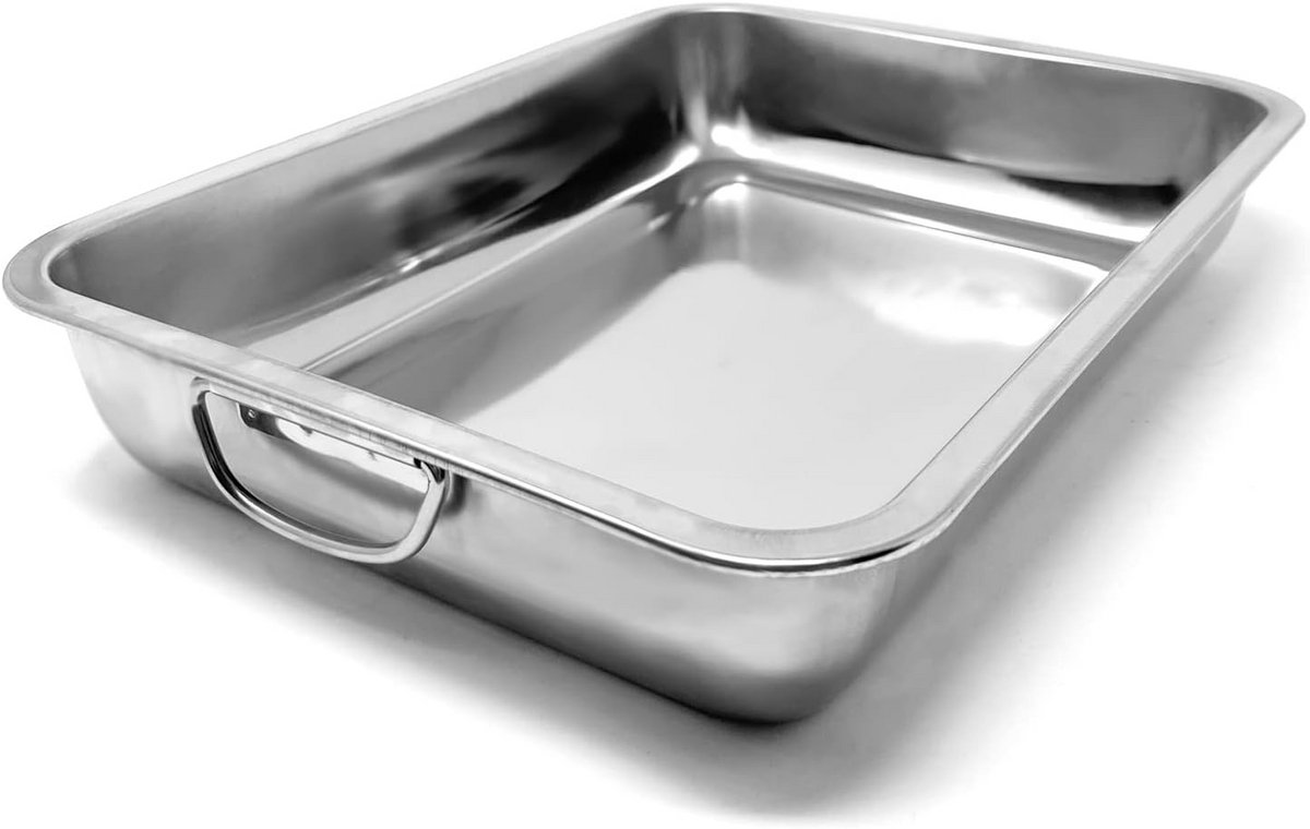 Oven dish with handles - Deep Casserole in Stainless Steel - 36 cm