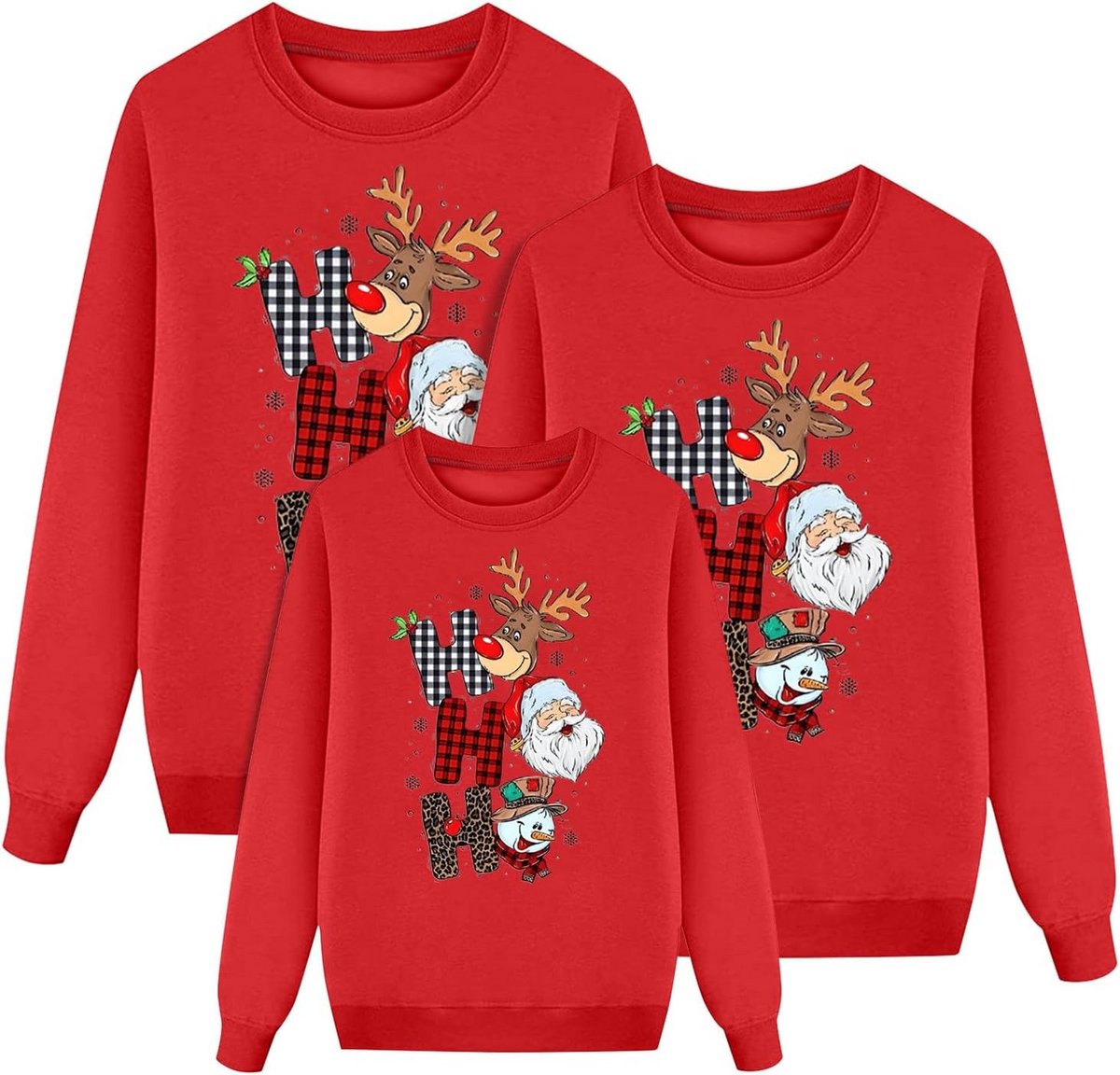 Grappige Familie Kersttruien Set Unisex voor Dames, Heren en Kinderen