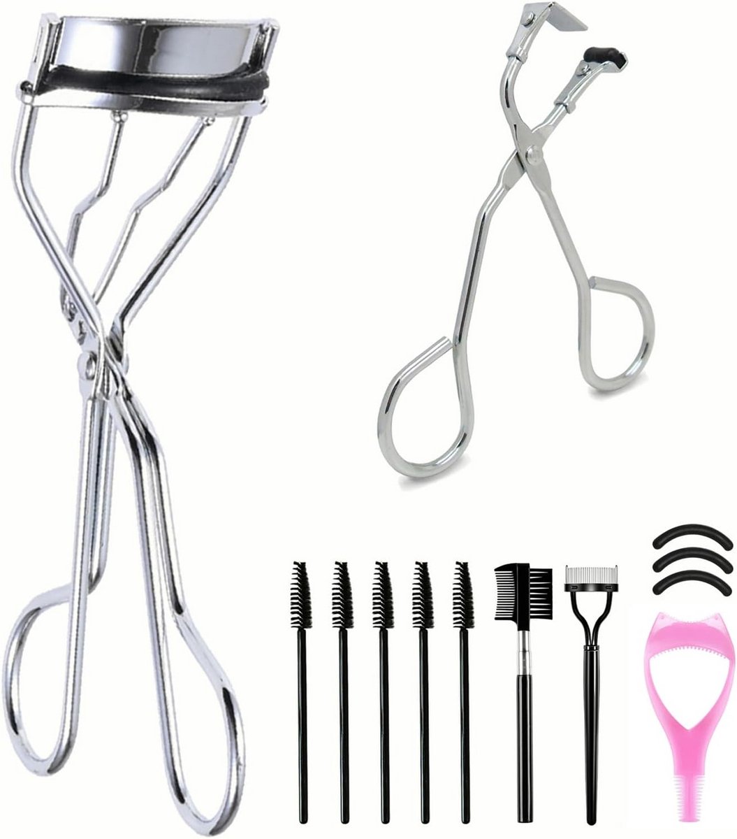 Complete Wimperkruller Set met Roller, Kam en Borstels - Roestvrij Staal