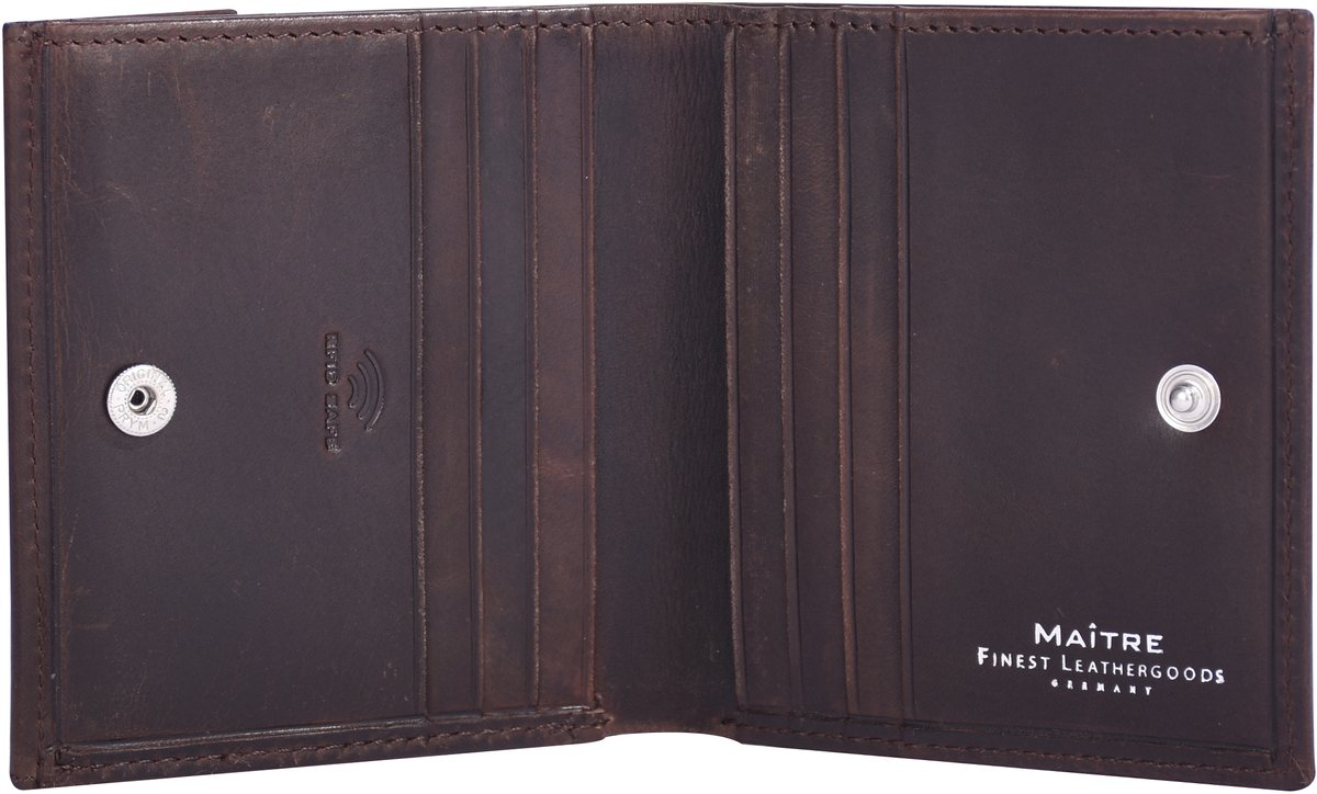 Maître Birkheim Gerfried Portemonnee RFID-bescherming Leer 10 cm - Jongens - Horizontaal - darkbrown