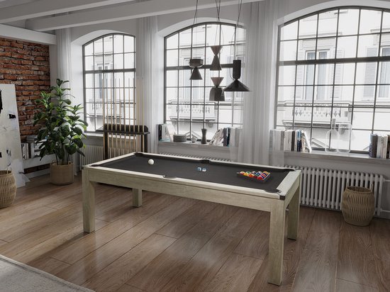 Vente-unique Transformeerbare tafel biljart & pingpong - Licht naturelkleurig - L182 x B102 x H80 cm - HENK van Merkloos — afbeelding 5
