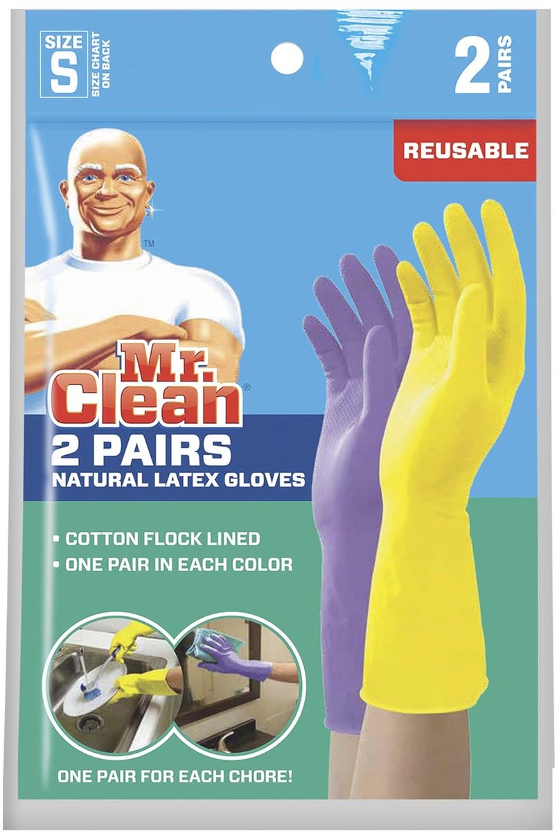 Kleine herbruikbare latex handschoenen - 2 paar in 2 kleuren