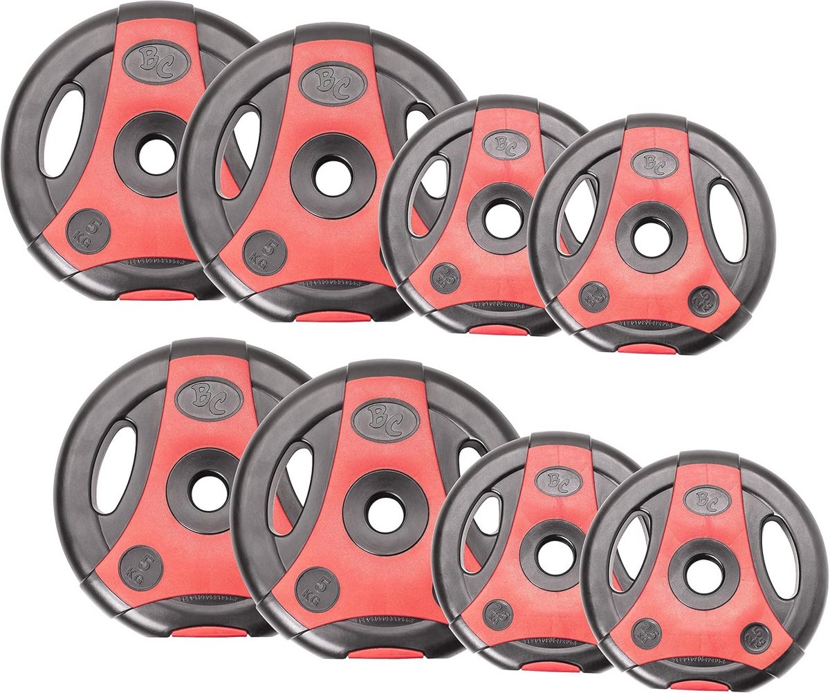 Halterschijven met Handgrepen - Kunststof Gewichten voor Fitness, 30/31 mm