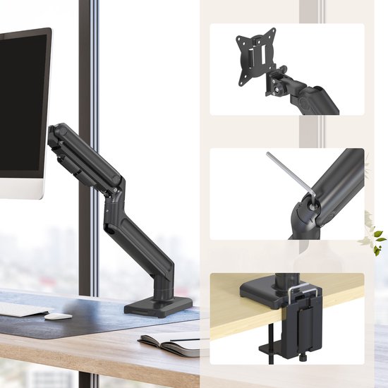 VM-MG1S - tot 42 inch - tot 20 kg - Monitorsteun Zwart van Merkloos — afbeelding 4