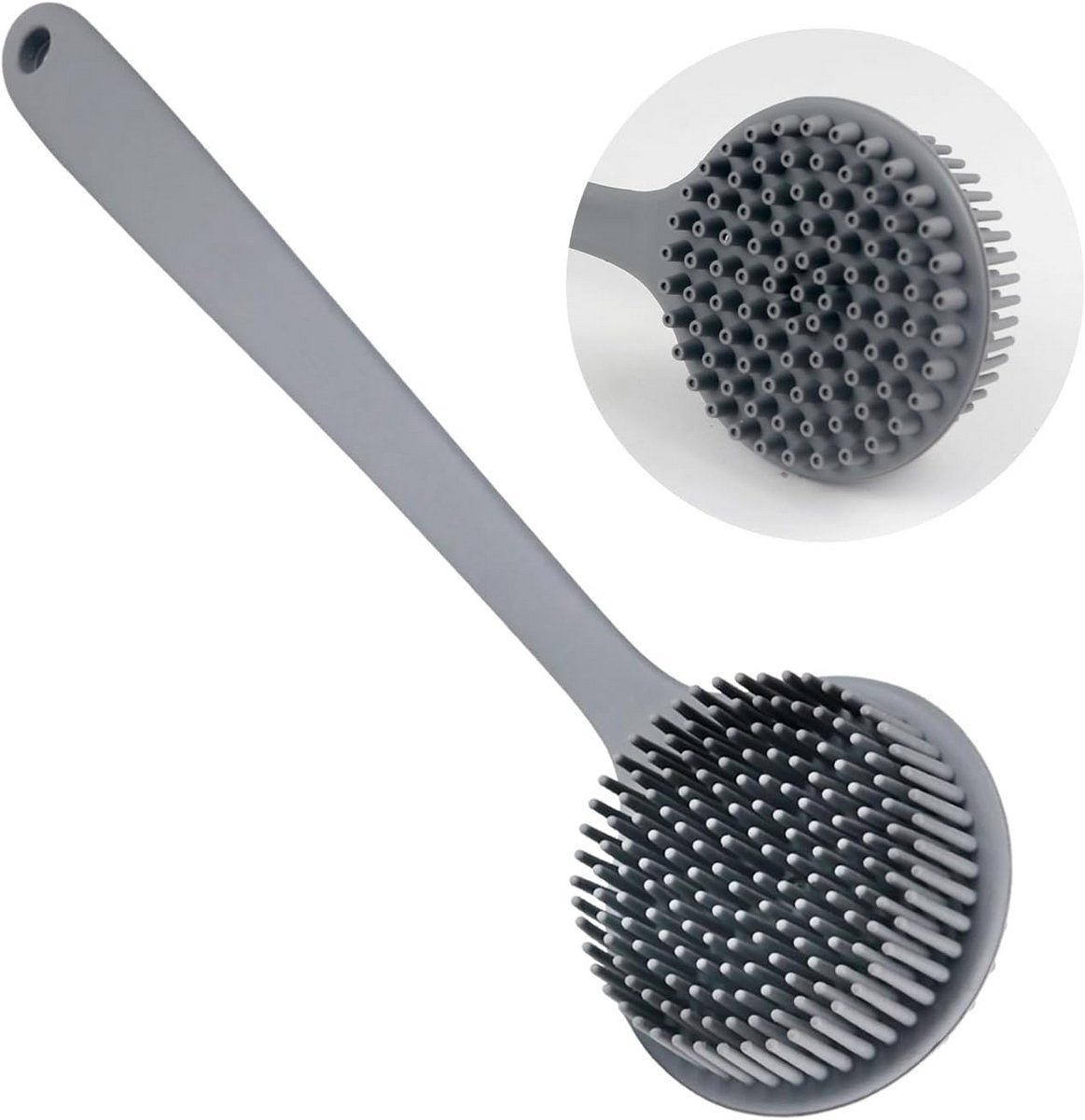 Lange Doucheborstel voor Rugschrobben - Zachte Siliconen Body Brush met Handvat