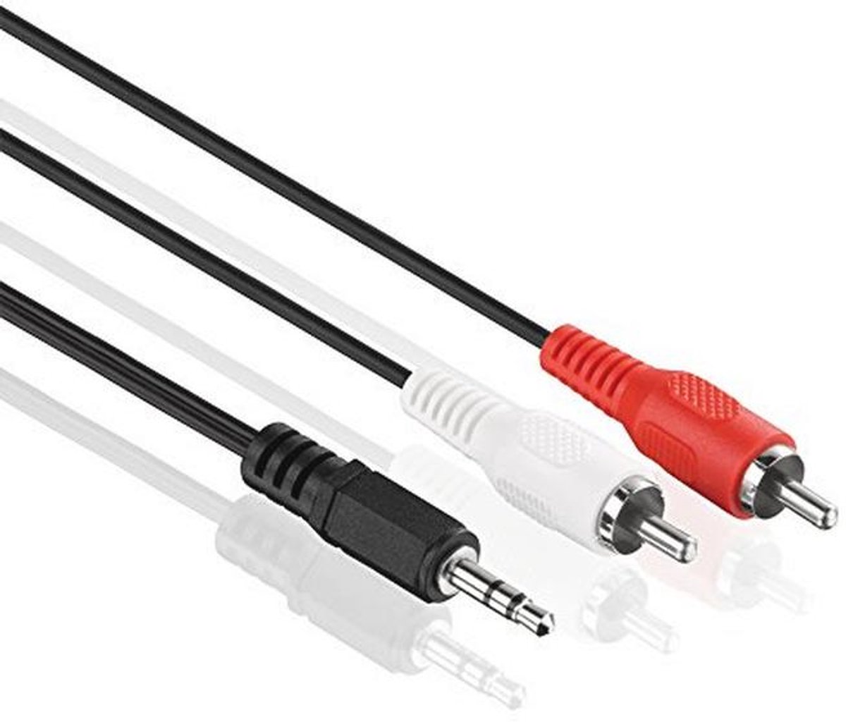 Stereo Audio Jack naar RCA Kabel - 10m Ultra Slim Zwart