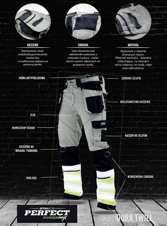 STALCO Pantalon de travail Dura Twill X "L" noir