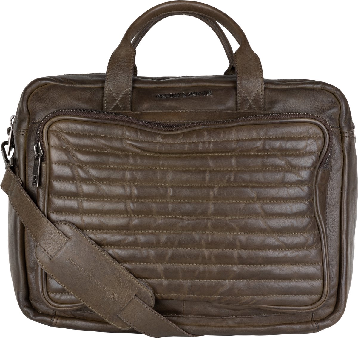 Presly & Sun Heren - Leren tas - Olive