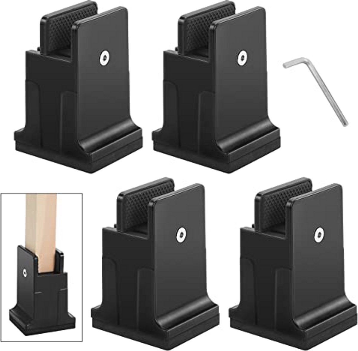 Verstelbare meubelverhogers voor bed en stoel - Set van 4 - Hoogte 8,6 cm - Ideaal voor banken, tafels en zware meubels