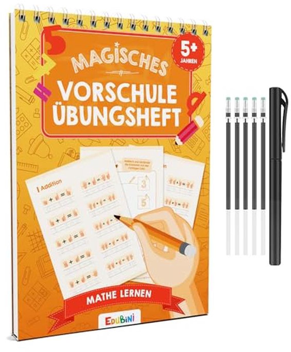 Magische kleuterschool oefenschriften voor jongens en meisjes vanaf 5 jaar - Herbruikbare schrijfschriften voor optellen leren