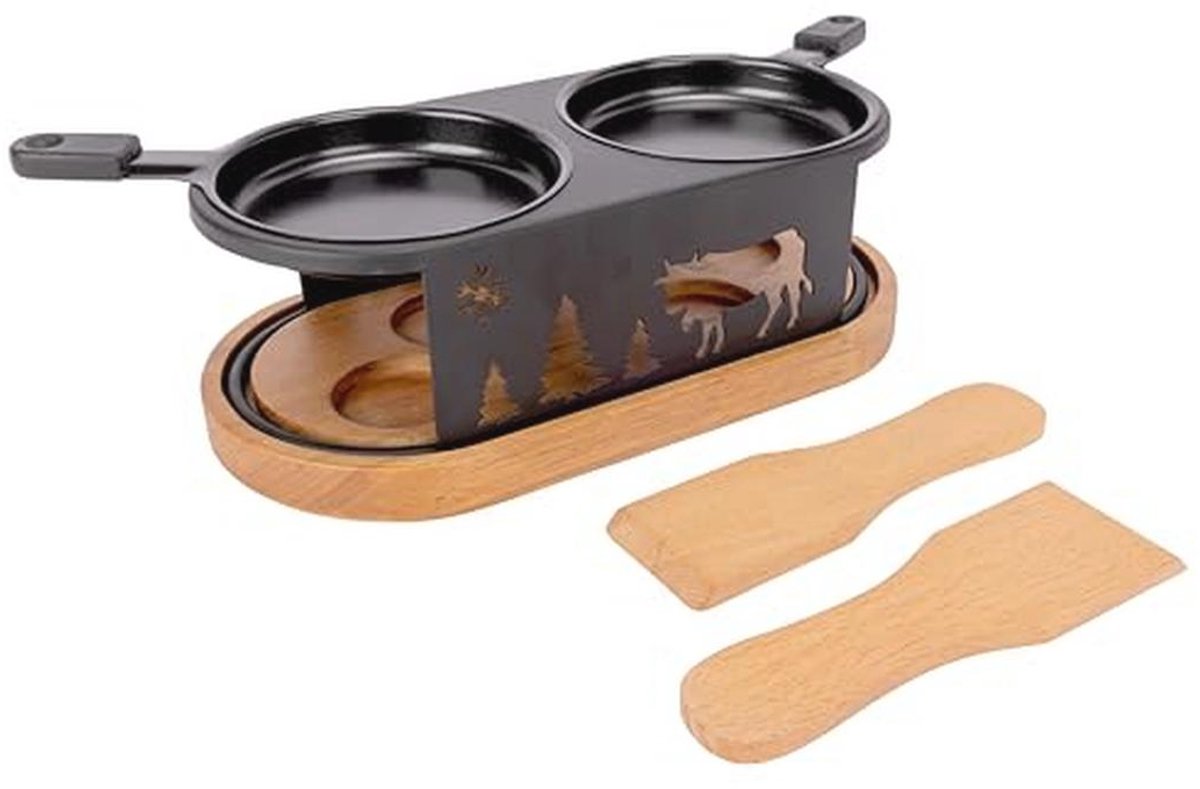 Ovale raclette van roestvrij staal voor 2 personen