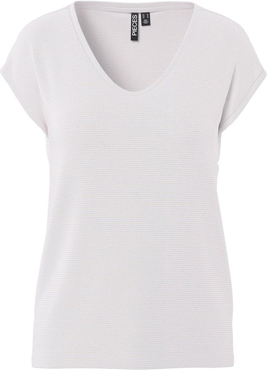 Pieces Blouse Billo Lurex Top Noos Stripes - Wit | L