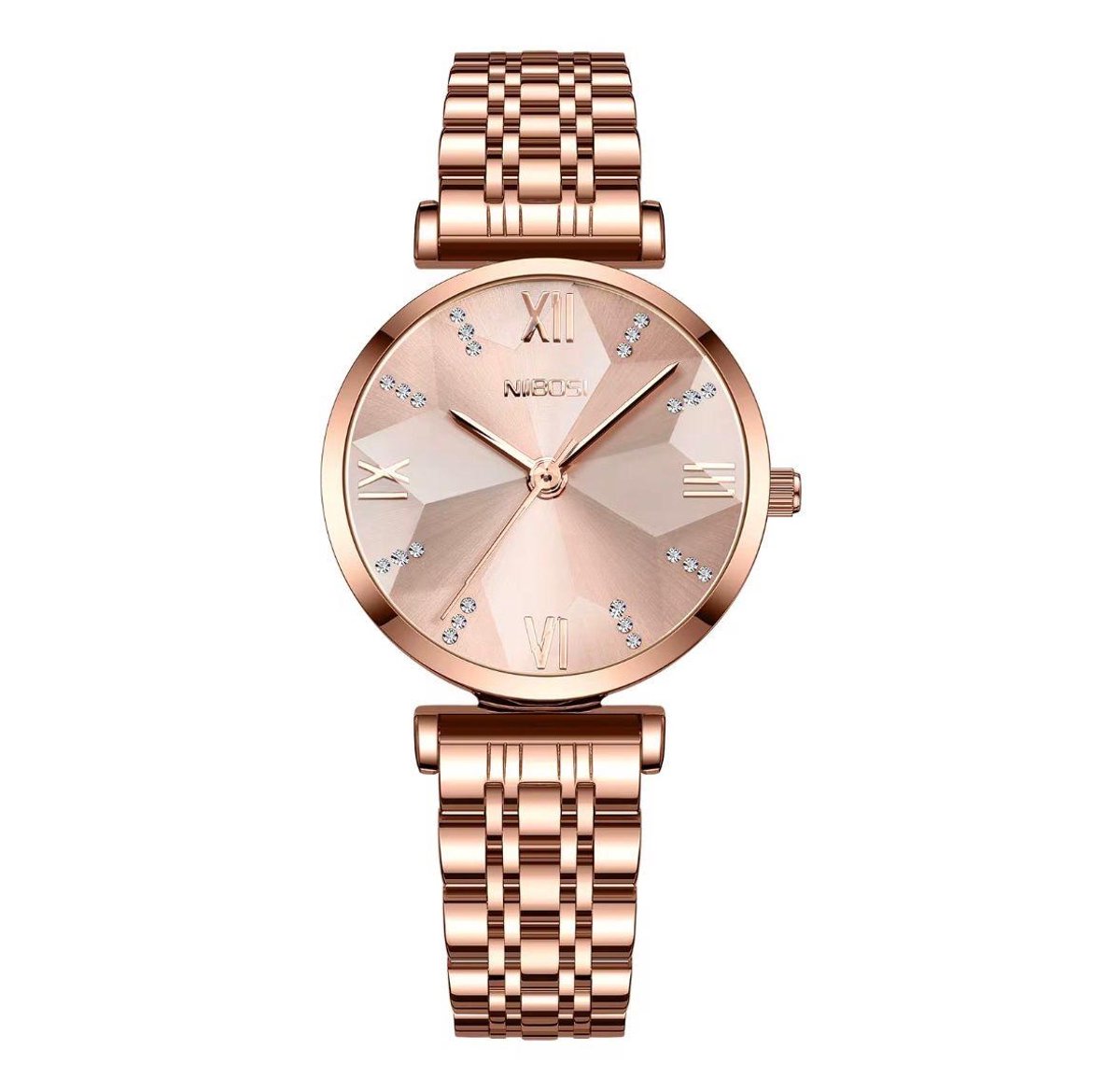 Nibosi - Dameshorloge - Polshorloge - Dames - Horloge - Horlogedoos - Vrouwen - Rosé