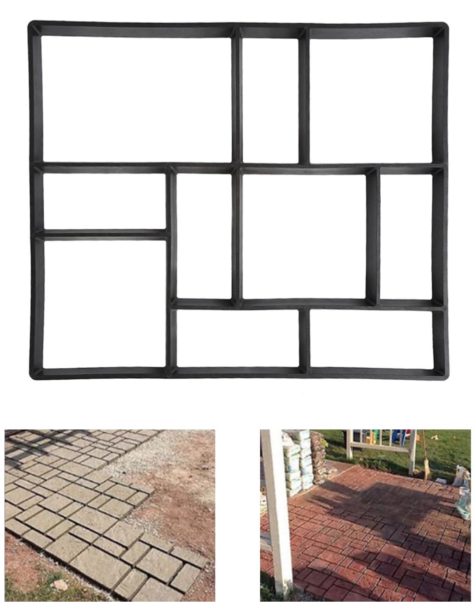 Tuinpaden Steenvorm Straatvorm 10 Kamer Bestratingsmal voor Tuin Steenvorm DIY 45 * 40 * 4cm