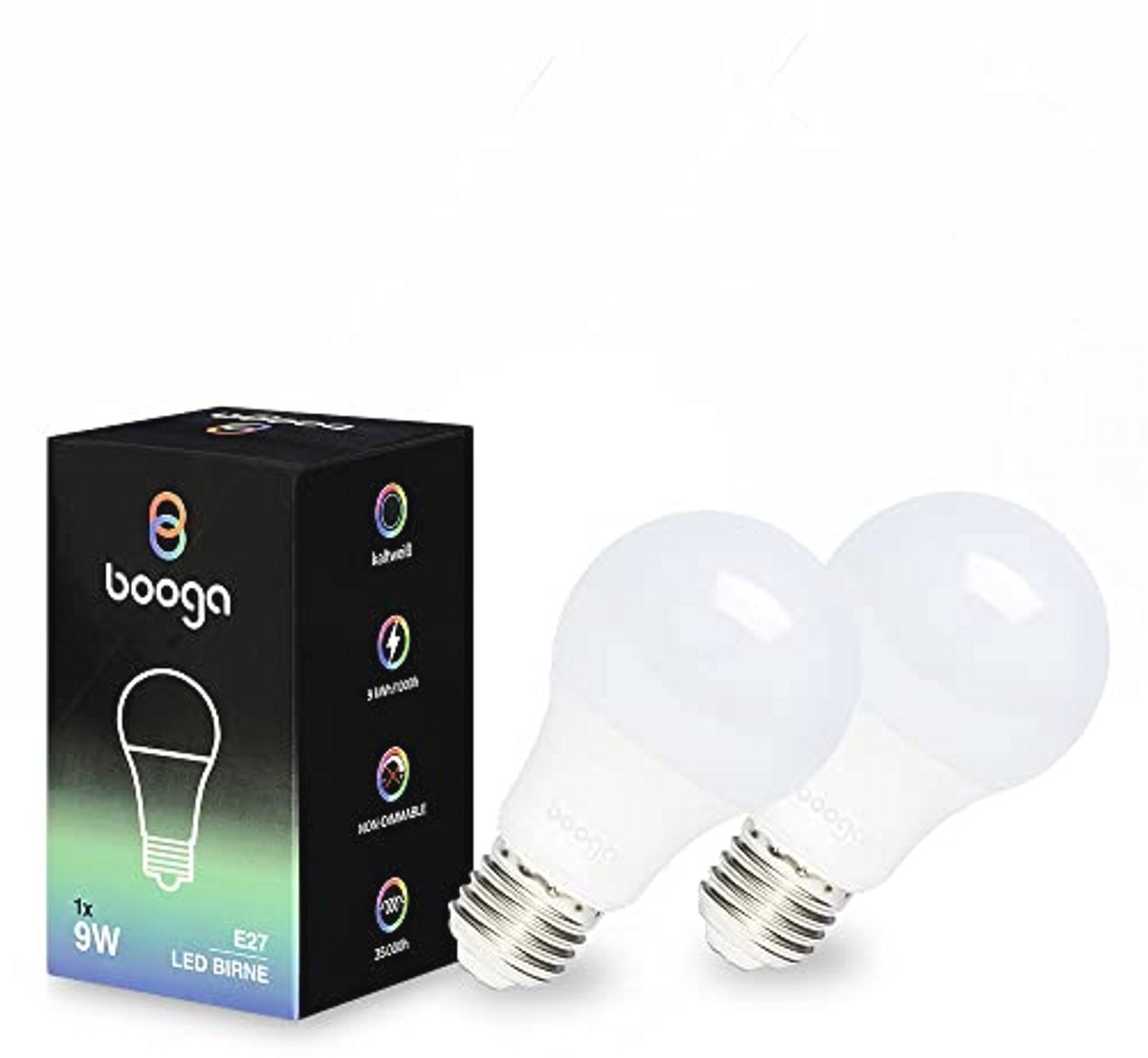 LED E27 Gloeilamp - 9 Watt - Koud Wit Licht - 6500K - Matglas - Spaarlamp Set van 2