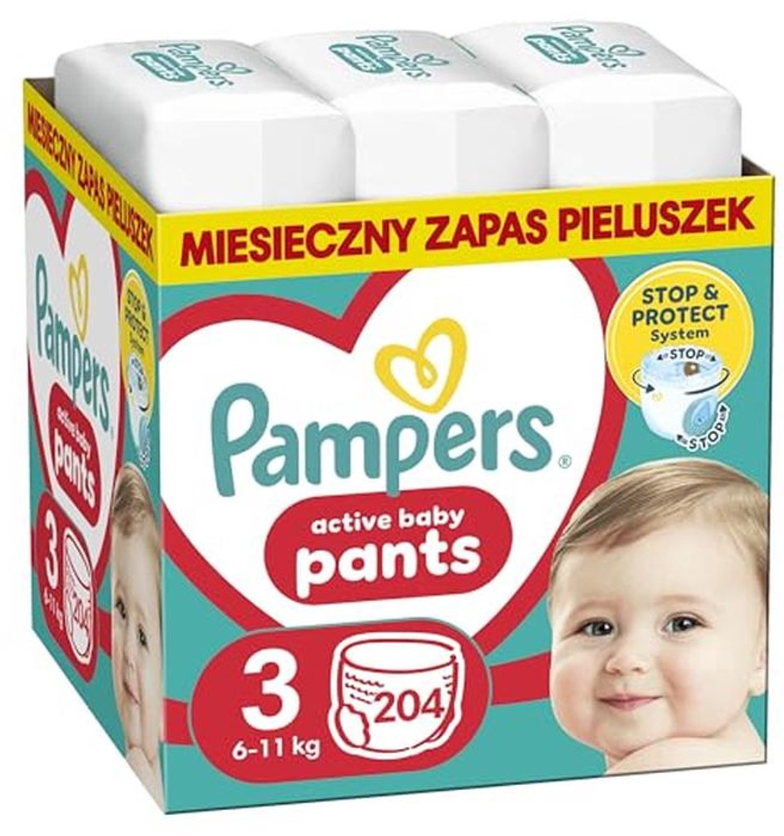 Luiers Maten 3 (6-11 kg) - Verpakt per 204, Met Stop- en Terugzakfunctie