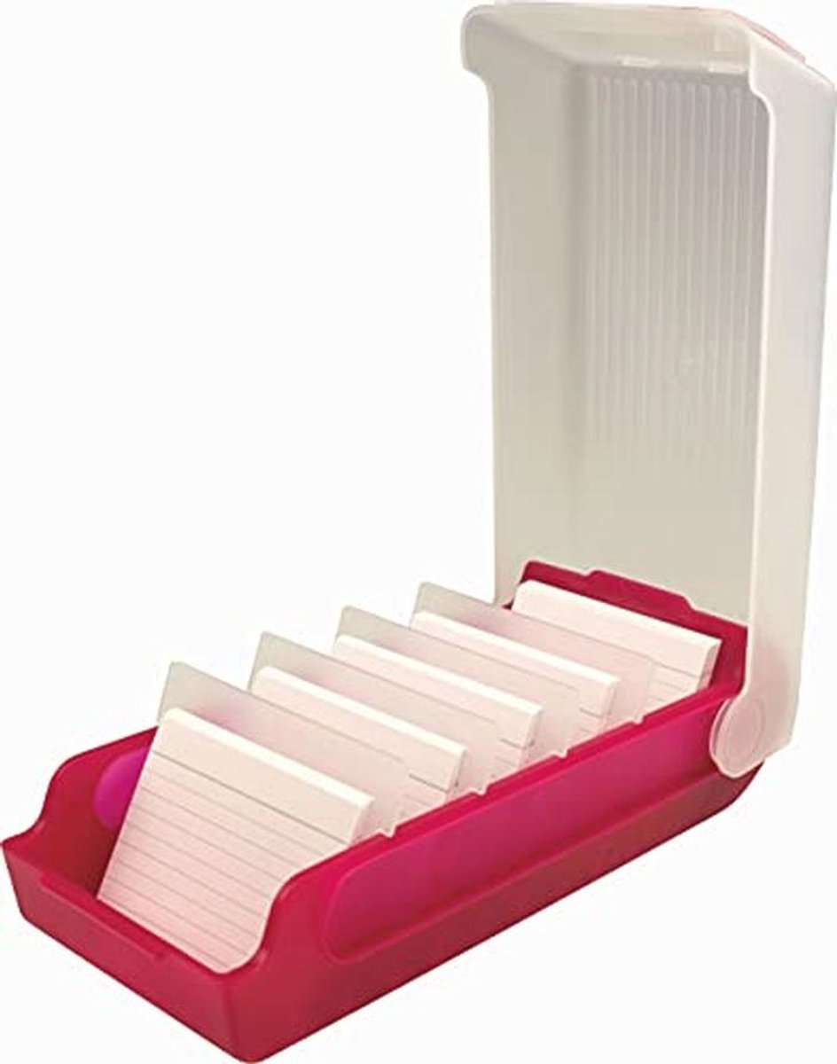 Indexkaarten Box A7 - Opbergdoos voor Leerkaarten in Framboos