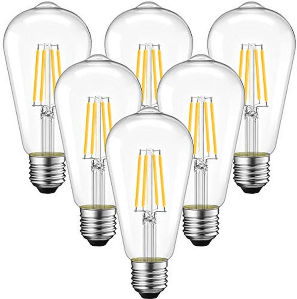 E27 LED Classic Edison Lamp 4W - Vervangt 40 Watt, Warm Wit, 470 Lumen (Verpakking van 6)