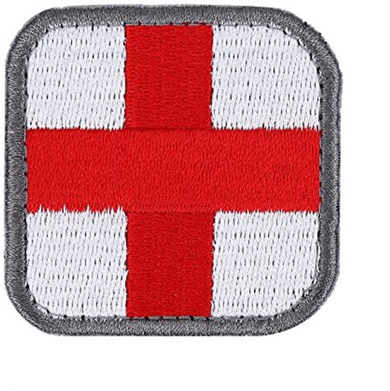 Geborduurde patch met tactische militaire moraal van het Rode Kruis ...