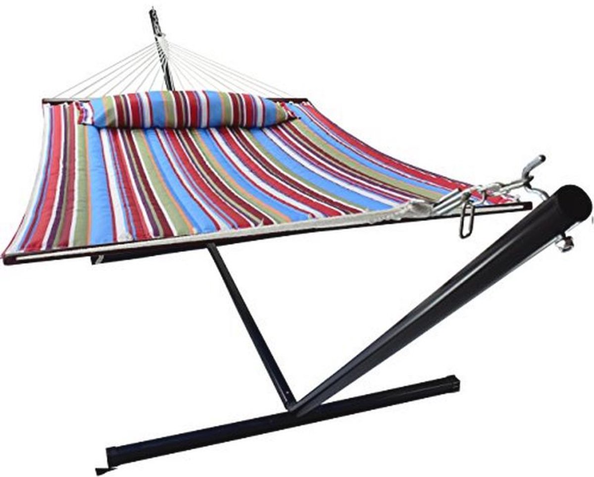 Hangmat met Standaard en Kussen voor 2 Personen - Heavy Duty, 450 lbs Capaciteit, Perfect voor Binnen en Buiten