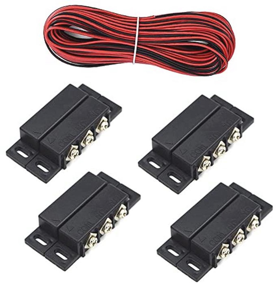 Inbouw Veiligheid Alarm Deur Raam Contact Sensor Magnetische Schakelaar 300cm Kabel 12V