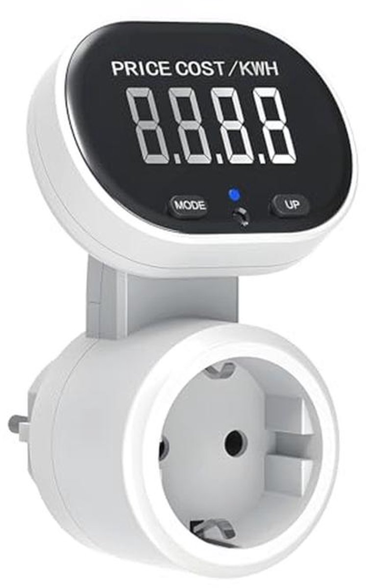 Wattmeter voor Stroomverbruik Met Draaibaar Display en Achtergrondverlichting - Max 3680W