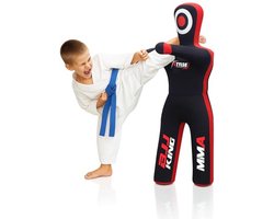 Worsteltraining Dummy voor Kinderen - Optimale Trainingspartner voor Jiu Jitsu, BJJ, MMA, Judo en Karate - Ontketen je Potentieel (Zwart, 1,2 m)