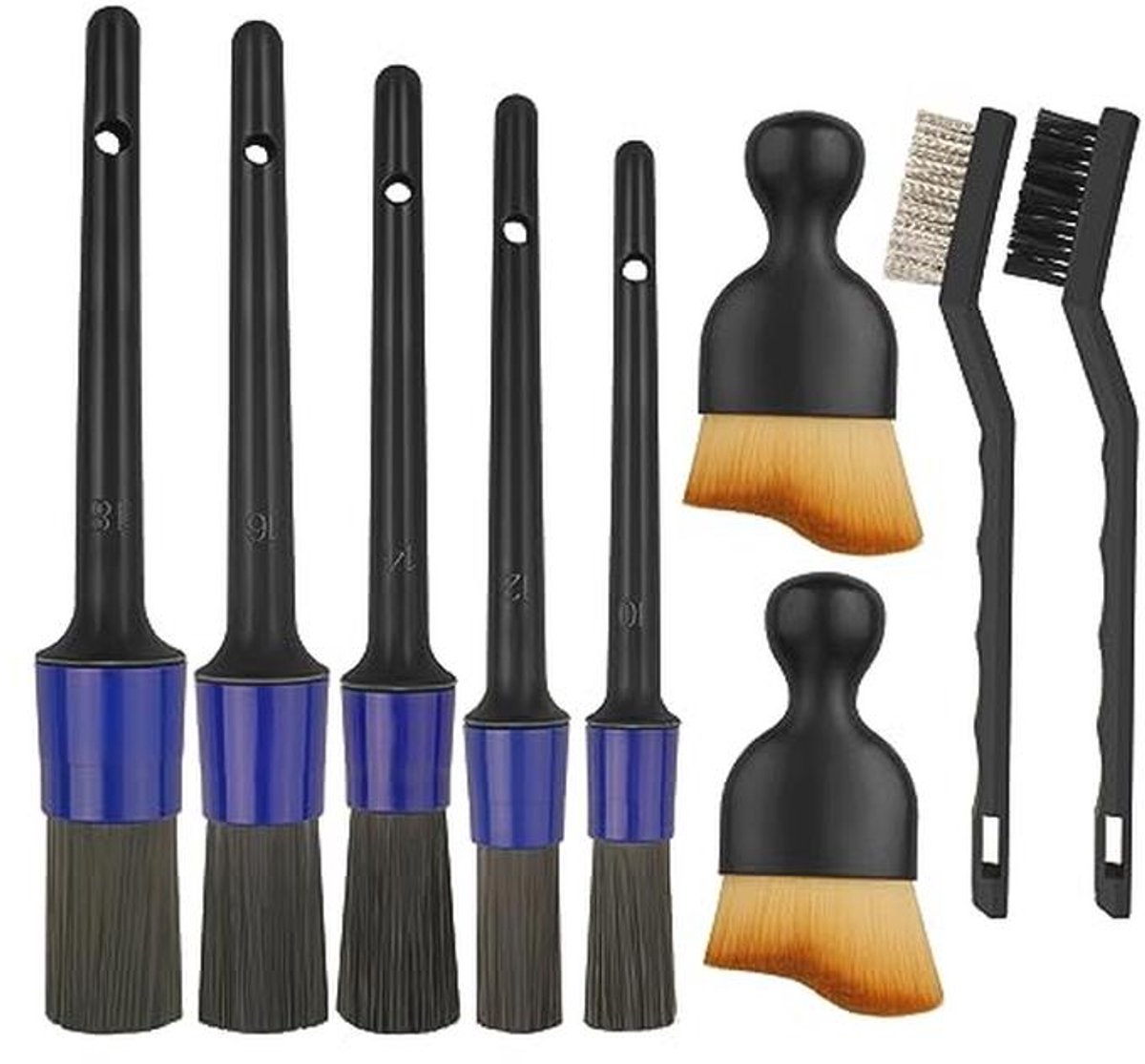 9-delige Auto Detailing Borstel Set voor Interieur en Exterieur Schoonmaak